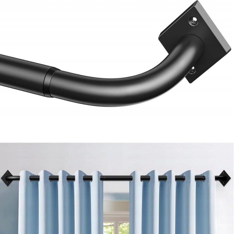 Karnisz Drążek czarny matowy rozsuwany 85-321 cm średnica 25 mm metalowy