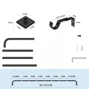 Karnisz Drążek czarny matowy rozsuwany 85-321 cm średnica 25 mm metalowy