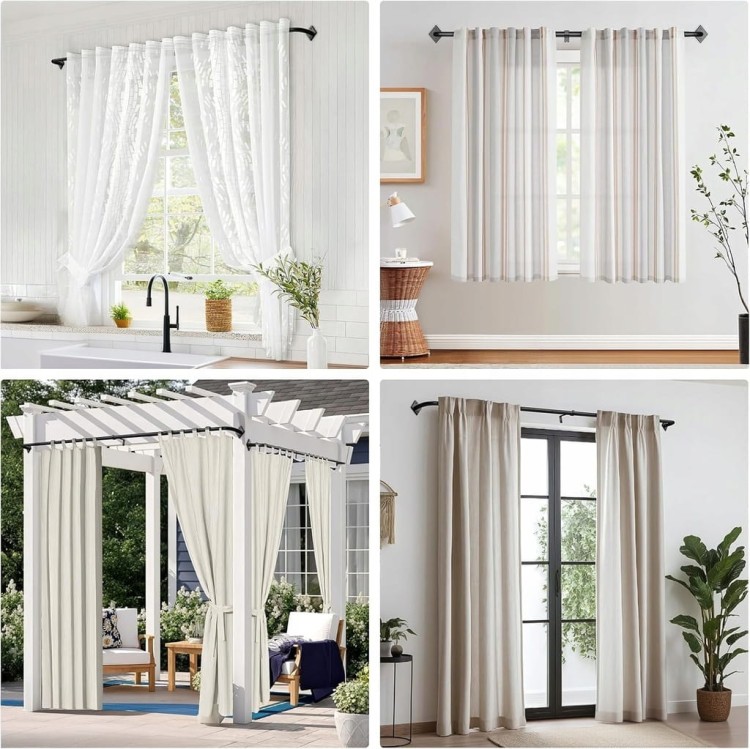 Karnisz Drążek czarny matowy rozsuwany 85-321 cm średnica 25 mm metalowy