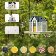 KARMNIK DLA PTAKÓW DOMEK OGRODOWY STOJĄCY DACH METALOWY biały