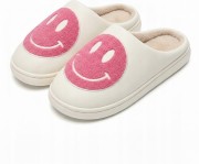 Kapcie Damskie Domowe Smile Z Uśmiechem Białe Ciapy Emotikon Papcie 46/47