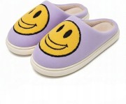 Kapcie Damskie Domowe Smile Z Uśmiechem Fiolet Ciapy Emotikon Papcie 42/43