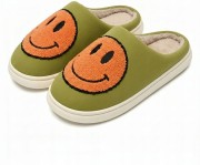 Kapcie Damskie Domowe Smile Z Uśmiechem Zielone Ciapy Emotikon Papcie 42/43