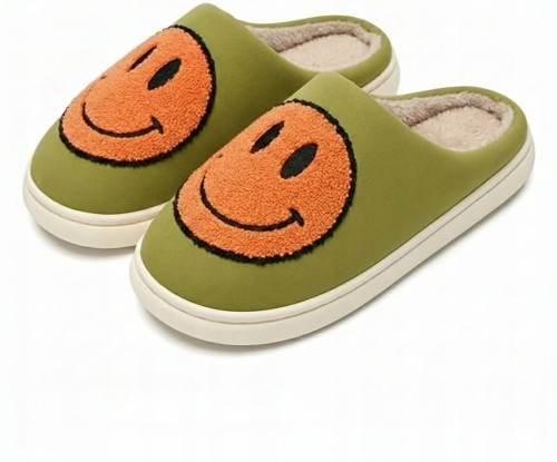 Kapcie Damskie Domowe Smile Z Uśmiechem Zielone Ciapy Emotikon Papcie 42/43