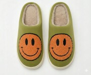 Kapcie Damskie Domowe Smile Z Uśmiechem Zielone Ciapy Emotikon Papcie 42/43