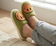 Kapcie Damskie Domowe Smile Z Uśmiechem Zielone Ciapy Emotikon Papcie 42/43