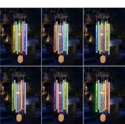 Dzwonki wietrzne ogrodowe solarne LED Metalowe wiszące Kolorowe światło