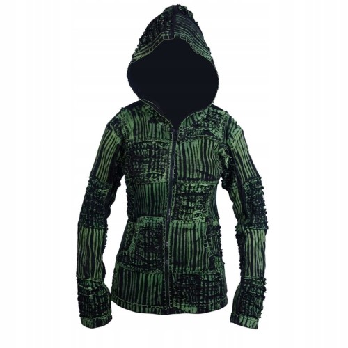 Ezhippie bluza damska Tiedye Razor Cut z kapturem boho etno M