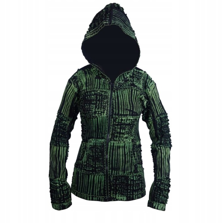 Ezhippie bluza damska Tiedye Razor Cut z kapturem boho etno M