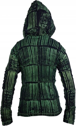 Ezhippie bluza damska Tiedye Razor Cut z kapturem boho etno M