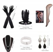 FEPITO Retro LATA 20-ste Sukienka damska +akcesoria Vintage L FLAPPER