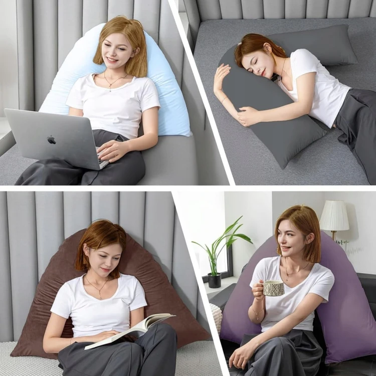 AS AWESLING poduszka litera V do spania ból szyi ramion FIOLET