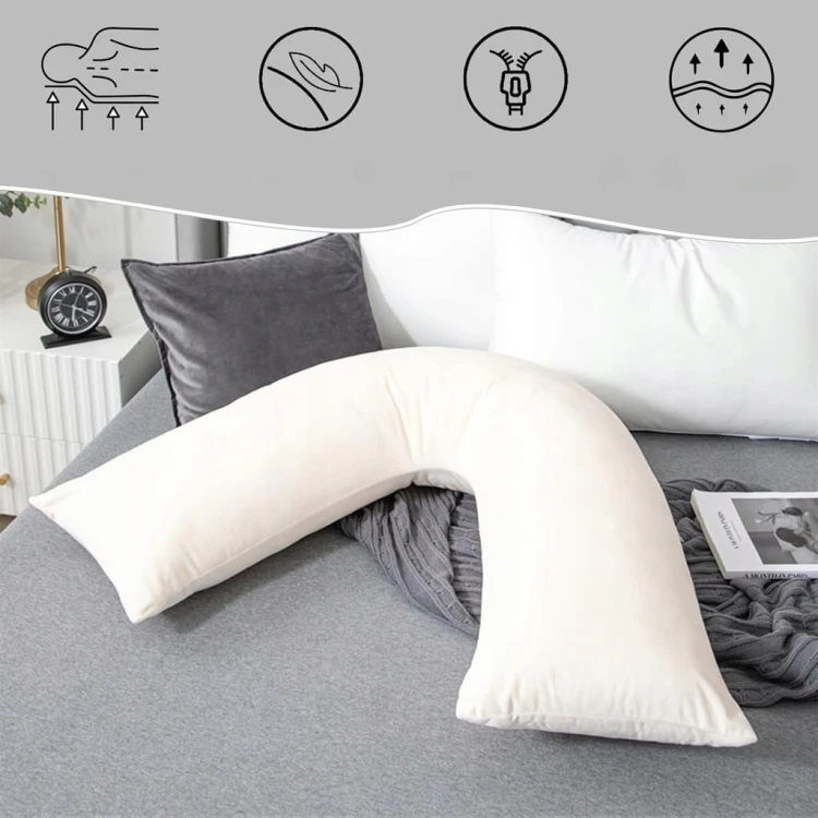 AS AWESLING poduszka litera V do spania ból szyi ramion FIOLET