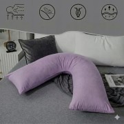 AS AWESLING poduszka litera V do spania ból szyi ramion FIOLET