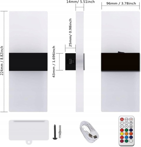 2x Bezprzewodowa lampa LED USB do ładowania magnetyczna3 poziomy jasności