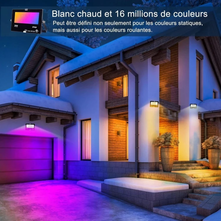 REFLEKTOR LED RGB ZMIANA KOLORU NA ZEWNĄTRZ BLUETOOTH