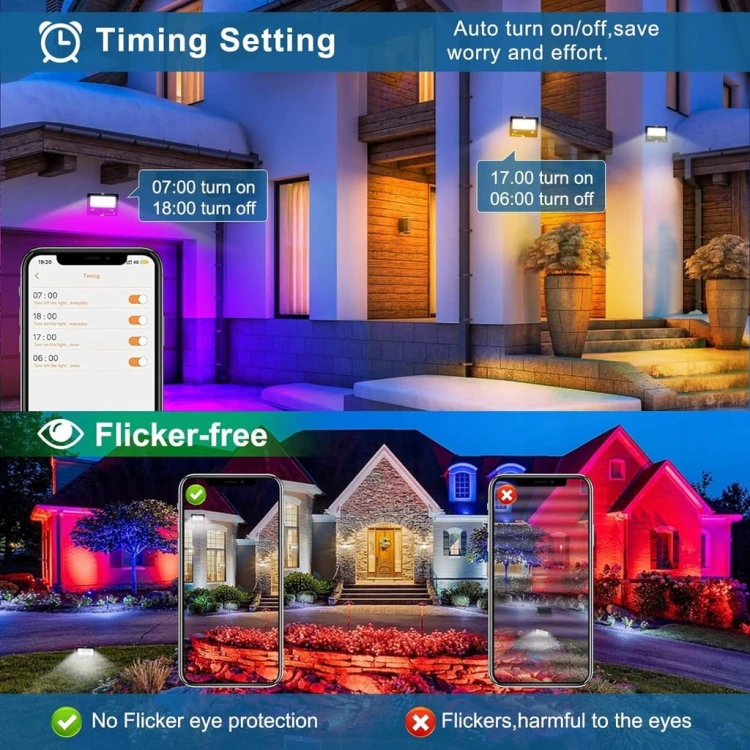 REFLEKTOR LED RGB ZMIANA KOLORU NA ZEWNĄTRZ BLUETOOTH