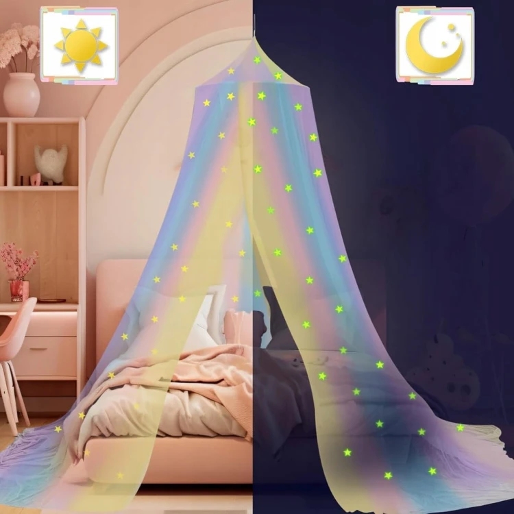 MOSKITIERA NAD ŁÓŻKO BALDACHIM SIATKA OWADY KOMARY MUCHY TĘCZA 56x250x1020