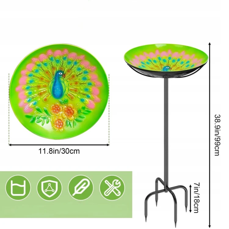 Ogrodowe POIDEŁKO KARMNIK dla ptaków do wbicia max. 99cm poidło na ziarno