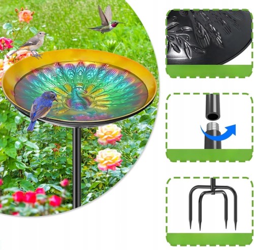 Ogrodowe POIDEŁKO KARMNIK dla ptaków do wbicia max. 99cm poidło na ziarno