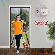 MOSKITIERA NA DRZWI, MAGNES ZASŁONA KURTYNA 90x200cm czarna