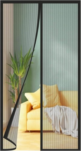 MOSKITIERA NA DRZWI, MAGNES ZASŁONA KURTYNA 120x220cm czarna