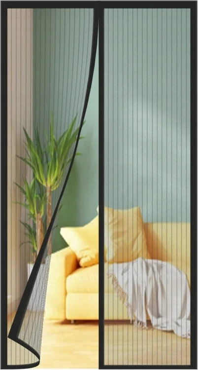 MOSKITIERA NA DRZWI, MAGNES ZASŁONA KURTYNA 120x220cm czarna