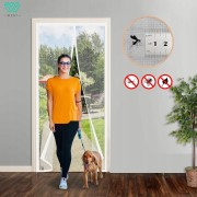 MOSKITIERA NA DRZWI, MAGNES ZASŁONA KURTYNA 120x210cm biała