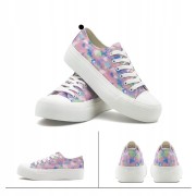 Trampki tenisówki klasyczne na platformie Canvas sportowe wygodne różowe 38