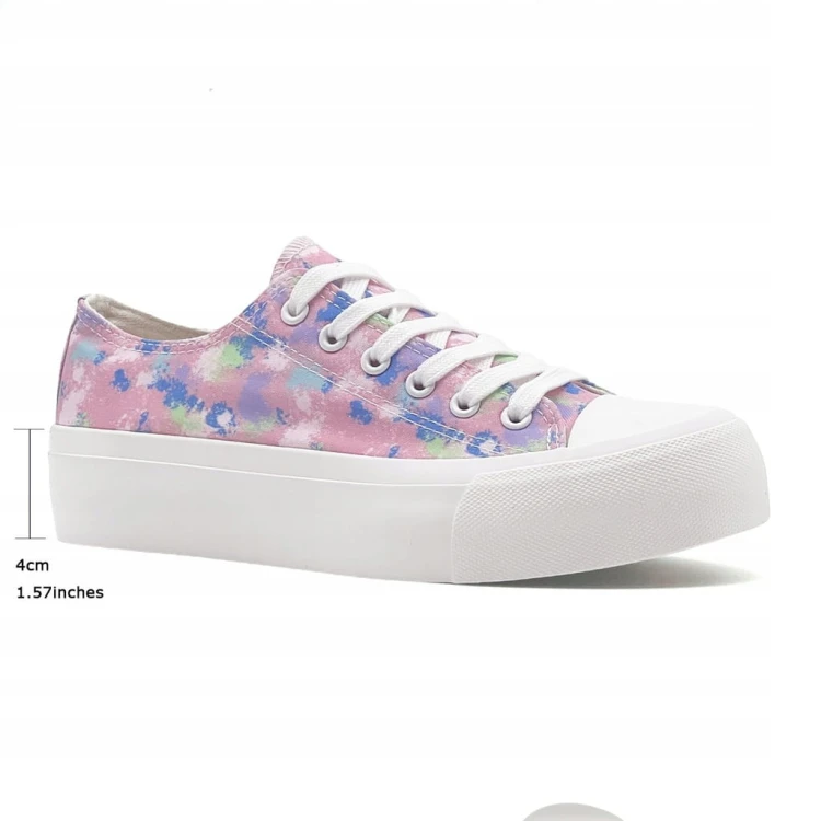 Trampki tenisówki klasyczne na platformie Canvas sportowe wygodne różowe 38