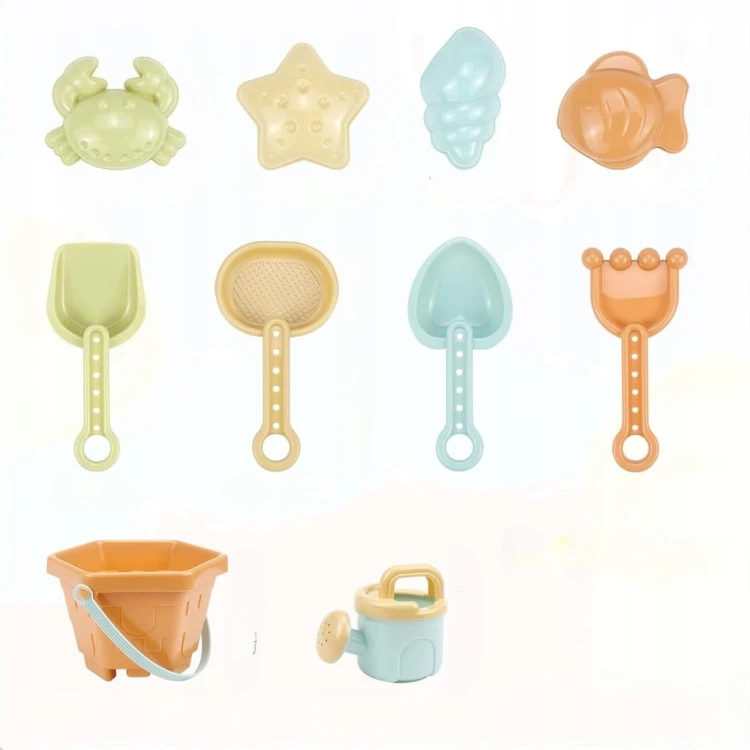 Zabawki do piasku zestaw pastelowy dla dzieci na plażę do piaskownicy