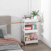 WÓZEK KUCHENNY ORGANIZER 3-POZIOMOWY REGAŁ BIAŁY KÓŁKA 29x39x76 cm