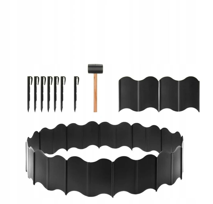 Zestaw obrzeże trawnikowe KOTWY 13,5 x 16 cm / 60szt do ogrodu