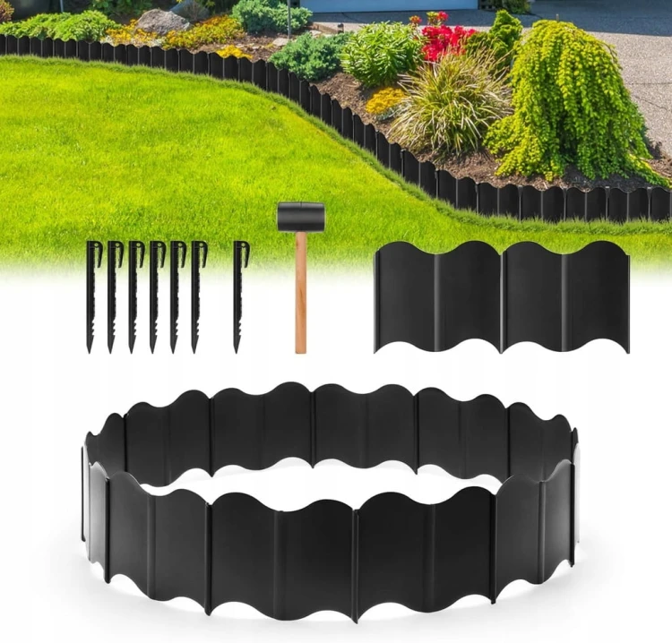 Zestaw obrzeże trawnikowe KOTWY 13,5 x 16 cm / 60szt do ogrodu