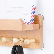 Wieszak Półka Wisząca Organizer Na Klucze Do Przedpokoju lite drewno