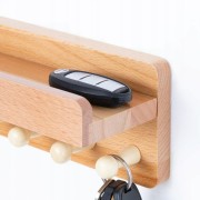 Wieszak Półka Wisząca Organizer Na Klucze Do Przedpokoju lite drewno