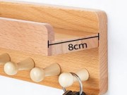 Wieszak Półka Wisząca Organizer Na Klucze Do Przedpokoju lite drewno