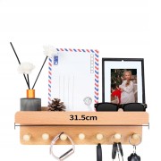 Wieszak Półka Wisząca Organizer Na Klucze Do Przedpokoju lite drewno