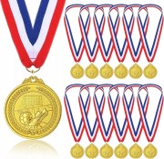 12x Medal Dziecięcy Metal Medale do piłki sportu dla ZWYCIĘZCY złote GOLD