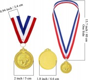 12x Medal Dziecięcy Metal Medale do piłki sportu dla ZWYCIĘZCY złote GOLD