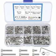 ZESTAW ŚRUB IMBUSOWYCH M2 ŚRUBY ŚRUBKI IMBUSOWE NAKŁADKI ZESTAW 660 szt.