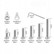 ZESTAW ŚRUB IMBUSOWYCH M2 ŚRUBY ŚRUBKI IMBUSOWE NAKŁADKI ZESTAW 660 szt.