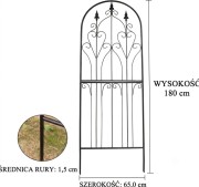 Krata kratownica podpora podpórka pergola ogrodowa metalowa dekoracyjna 180