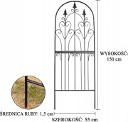 Krata kratownica podpora podpórka pergola ogrodowa metalowa dekoracyjna 150