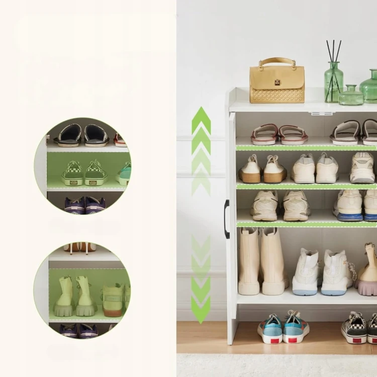 5-poziomowa szafka na buty wolnostojąca BIAŁA regał na buty zamykany