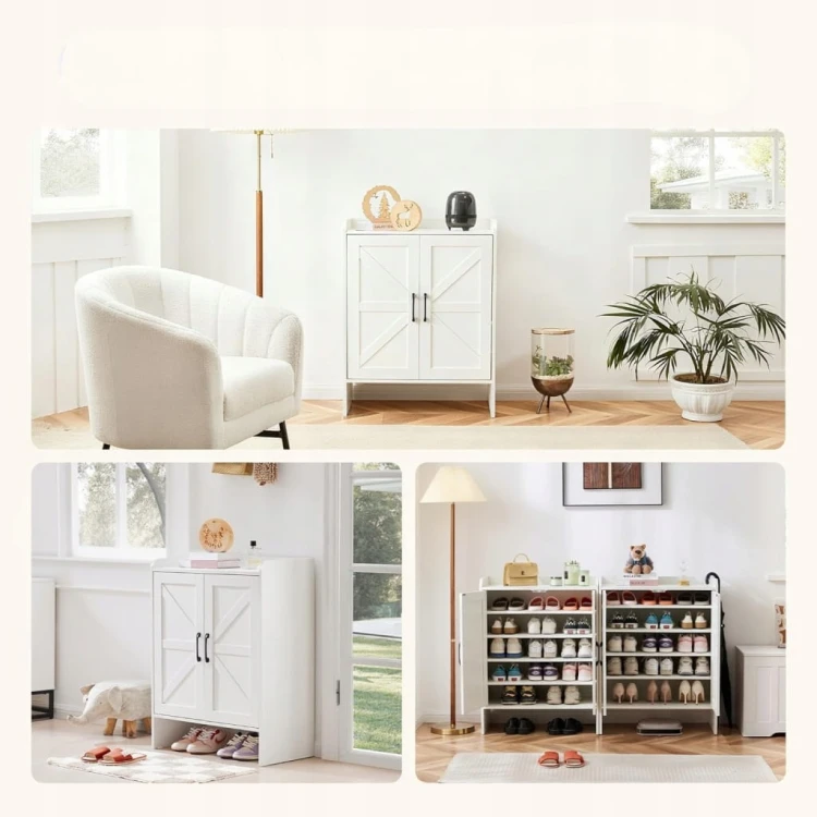 5-poziomowa szafka na buty wolnostojąca BIAŁA regał na buty zamykany