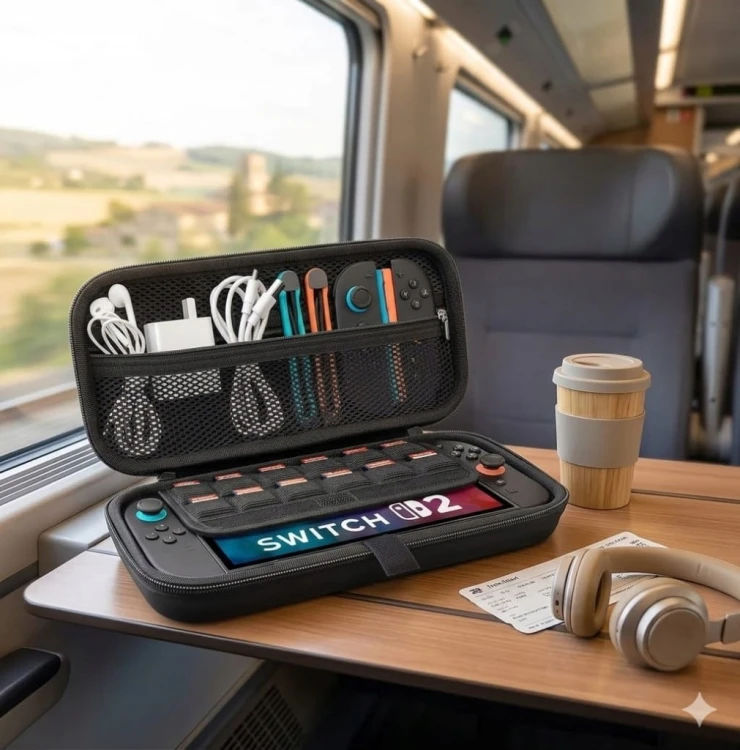 Etui CASE Pokrowiec Futerał do konsoli NINTENDO SWITCH 2 Usztywniane Czarne