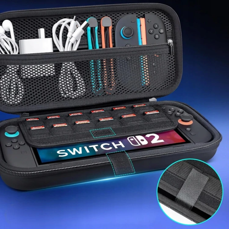 Etui CASE Pokrowiec Futerał do konsoli NINTENDO SWITCH 2 Usztywniane Czarne