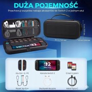 Etui CASE Pokrowiec Futerał do konsoli NINTENDO SWITCH 2 Usztywniane Czarne