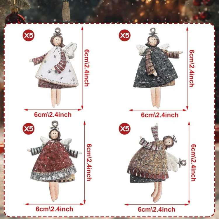 Zawieszki świąteczne bożonarodzeniowe na choinkę 20 szt ozdoby święta